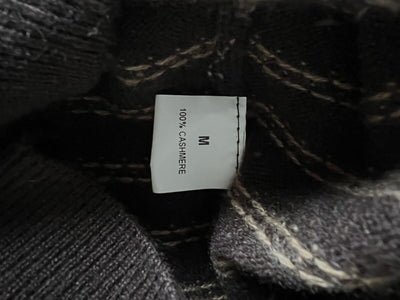 JHANE BARNES 100% Cashmere Sweater Sz M Brown Geometric Stripe Dot