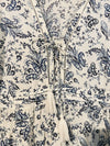 LUCKY BRAND Blue Paisley Dress Sz L Sleeveless Ruffle Tie Neck Crochet Boho
