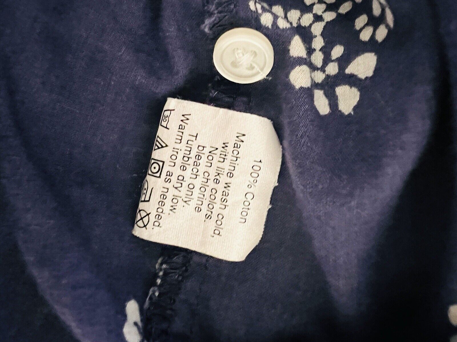 MADEWELL Popover Tunic Blouse Sz M Mock Neck Long Sleeve Floral Navy Blue