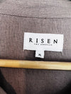 RISEN Los Angeles Linen Blend Dress Shirt Sz XL Mauve Lagenlook Minimalist