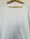 SEA SPICE Womens Dress Cover Up Sz XL White Cotton Embroidered 3/4 Sleeve Resort