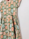 MATILDA JANE Girls Pear Print Dress Size 16 Olive Color Full Skirt Bow