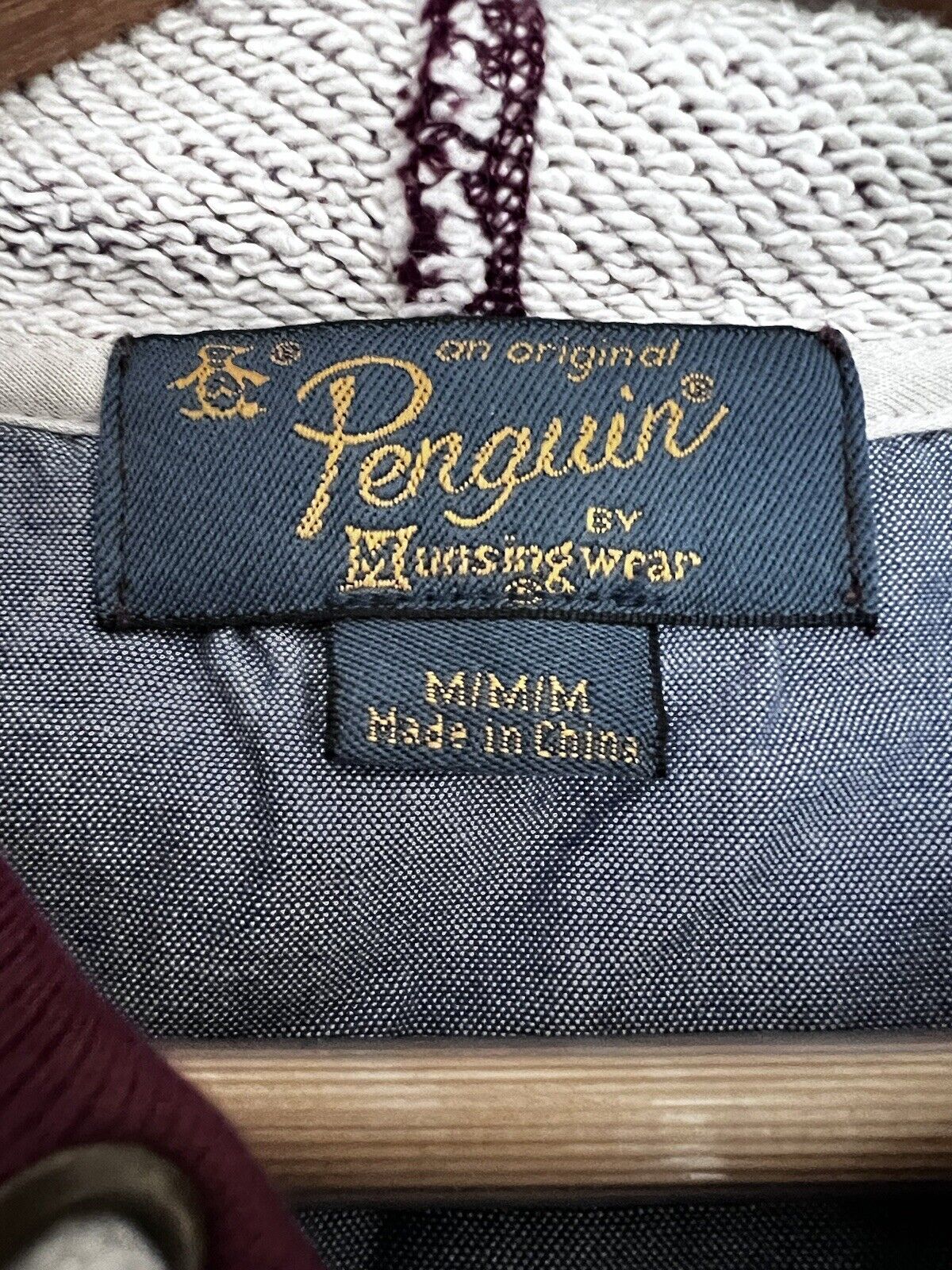 PENGUIN Munsingwear Full Zip Jacket Sz M Hoodie Sweatshirt Pockets