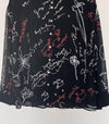 ALLSAINTS Kyra Embroidered Blouse Sz M Black Lightweight Sheer Button Down