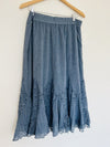 KRAZY KAT NWT Blue Ruffle Maxi Skirt Sz XL Lined Lace Fairy Boho Western
