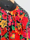 ZARA TRF Collection Floral Polka Dot Bomber Jacket Sz S Red Long Sleeve Y2K 90s