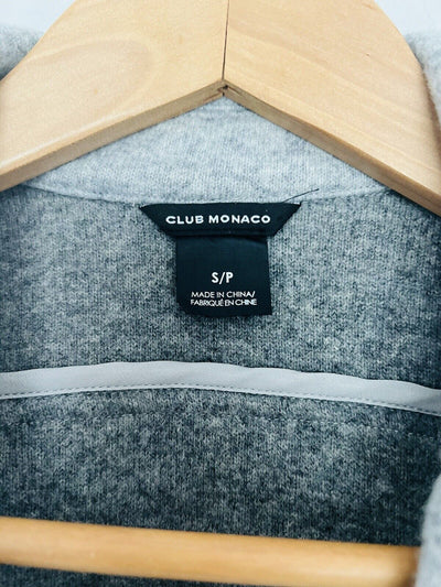 CLUB MONACO Wool Moto Vest Womens S Gray Cropped Biker Asymmetric