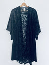 KNOX ROSE Floral Velvet Kimono Sz M/L Flocked Burnout Witchy Whimsigoth Boho