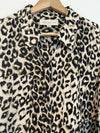 JONES NEW YORK Animal Leopard Print Linen Shirt Tunic Sz 1X Blouse Boho