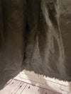 JUSTIN & TAYLOR Black Long Fleece Vest Size OS Open Front Mid Length Goth Grunge