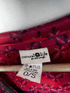 NATURAL LIFE Embroidered Maxi Shirt Dress One Size Coverup Sheer Red Boho Floral