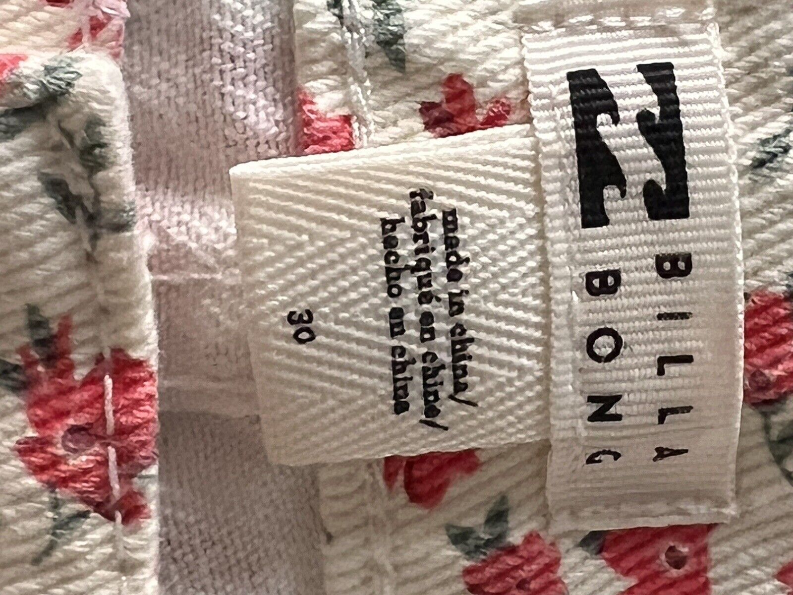 BILLABONG Floral Denim Mini Skirt Sz 30W 90s 2Yk Boho