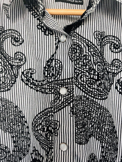 Brooks & Dunn Panhandle Western Shirt Sz XL Pearl Snaps Paisley Velvet Details