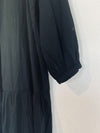 GAP Black Drop Waist Dress Sz L Tie Back Sheer Coverup Boho