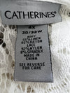 CATHERINES Open Front Blazer Jacket Size 4X Linen Blend Mix Media Lace Boho