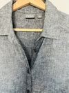 SOHO Street New York & Co Gray Linen Blend Shirt Dress Sz M Minimalist Lagenlook