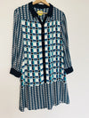 MAEVE Anthropologie Mod Retro Tunic Dress Sz 8 Geometric Print Long Sleeve