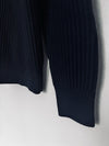 Banana Republic Navy Blue Merino Wool Sweater Sz S V-Neck Shoulder Botton Detail
