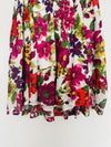 SUNDANCE Full Floral Maxi Skirt Sz S Pink Cotton Tiered Lined Side Zip Boho