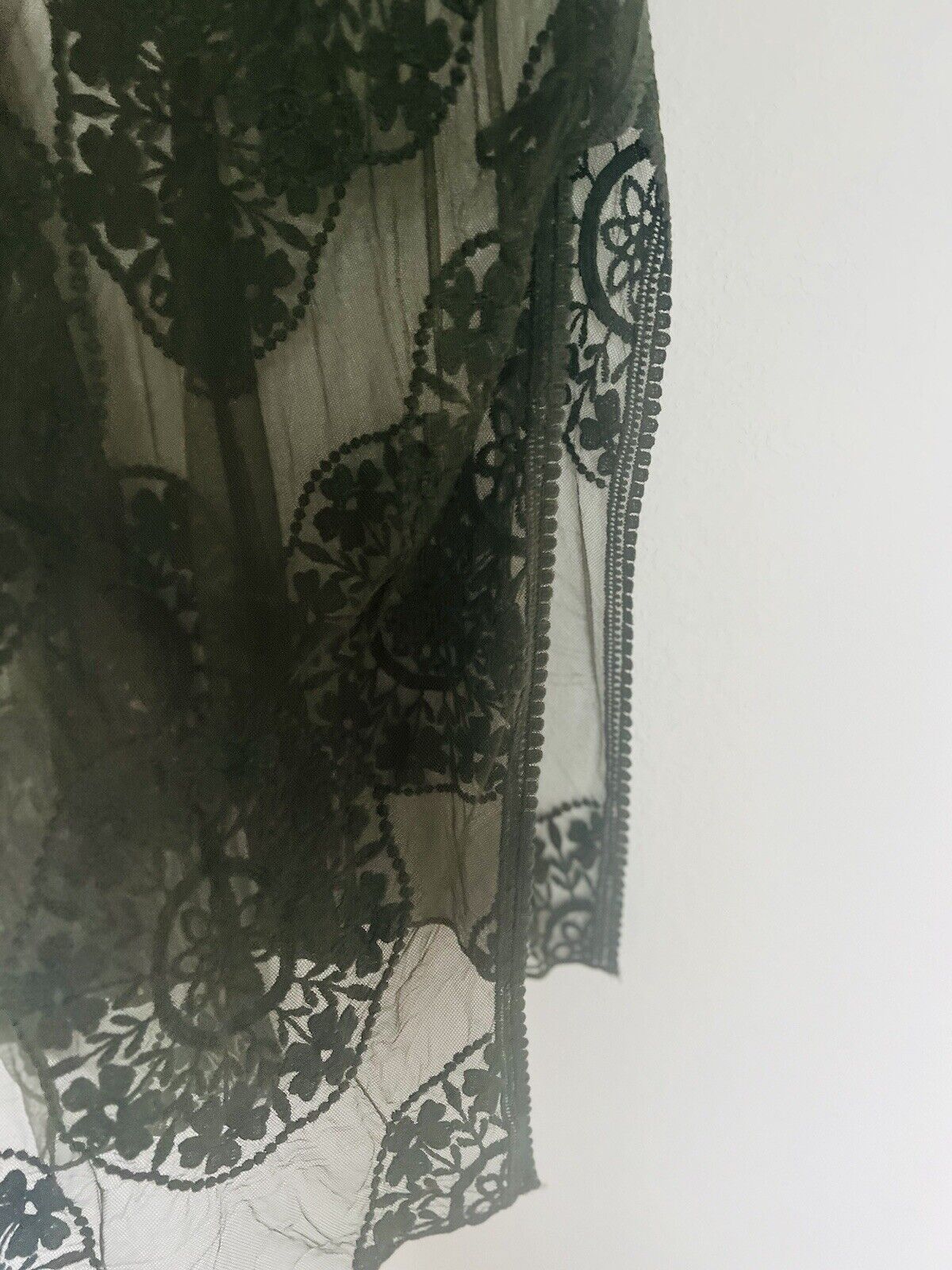 Shyanne Olive Medellin Lace Shawl Overlay Boho Vest Tie Boho Festival Western