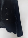 RACHEL ZOE Black Velvet Velour Blazer Sz L Double-Breasted Gold Accent Buttons