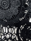 ANTHROPOLOGIE By Together Embroidered Crochet knit Sz XL Black Boho Cover Up
