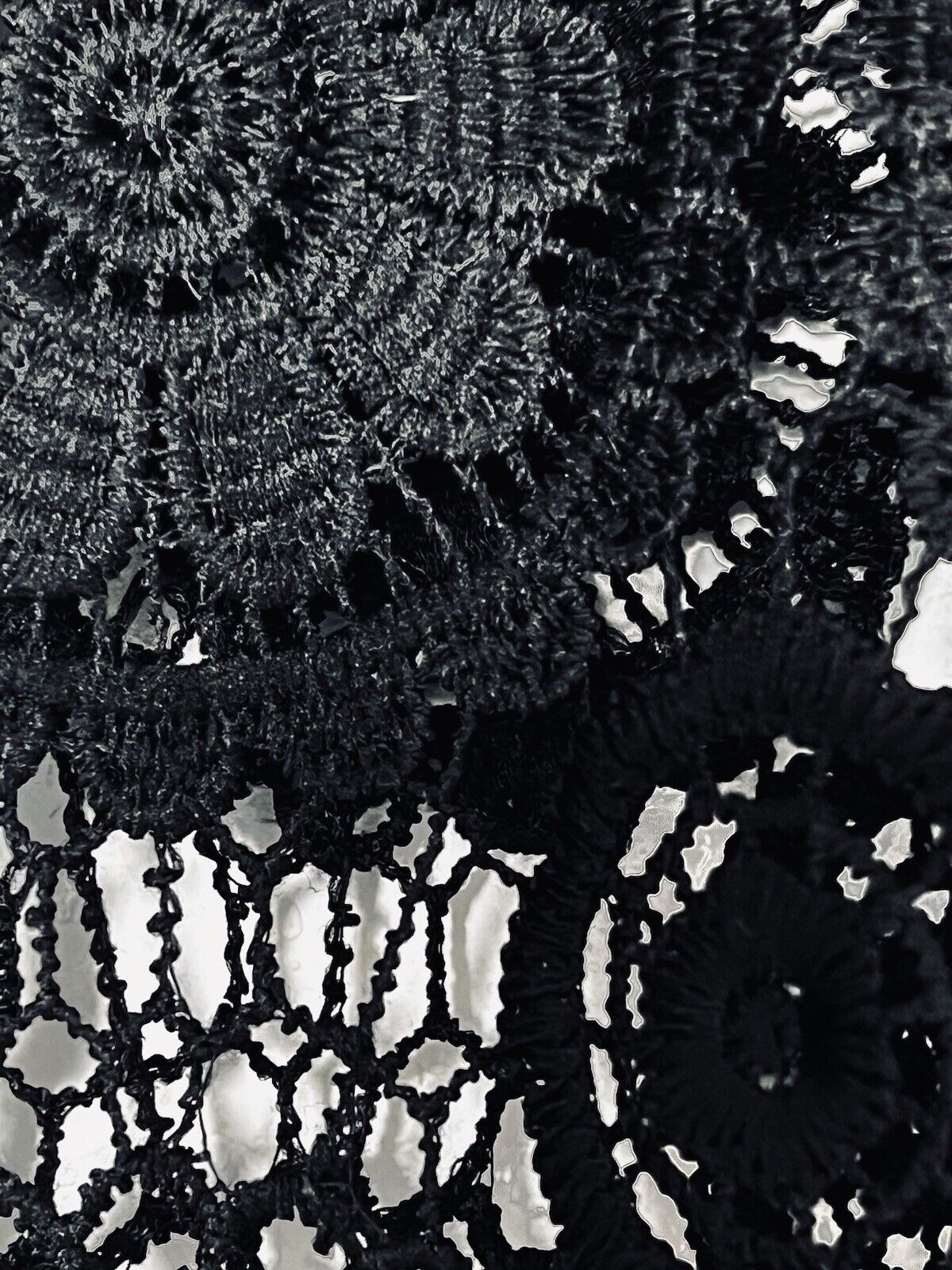 ANTHROPOLOGIE By Together Embroidered Crochet knit Sz XL Black Boho Cover Up