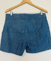 Isaac Mizrahi Womens Shorts 6 Blue Chambray Button Pockets Classic Casual Preppy