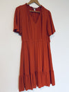 Knox Rose Midi Dress Sz L Pumpkin Spice Burnt Orange Vacation Boho Preppy