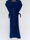 FOREVER 21 Contemporary Button Down Royal Blue Dress Sz L Long Rayon