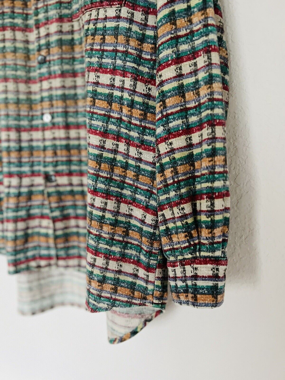 The Territory Ahead VTG Men Knit Shirt Sz XL Long Sleeve Button Down Cotton