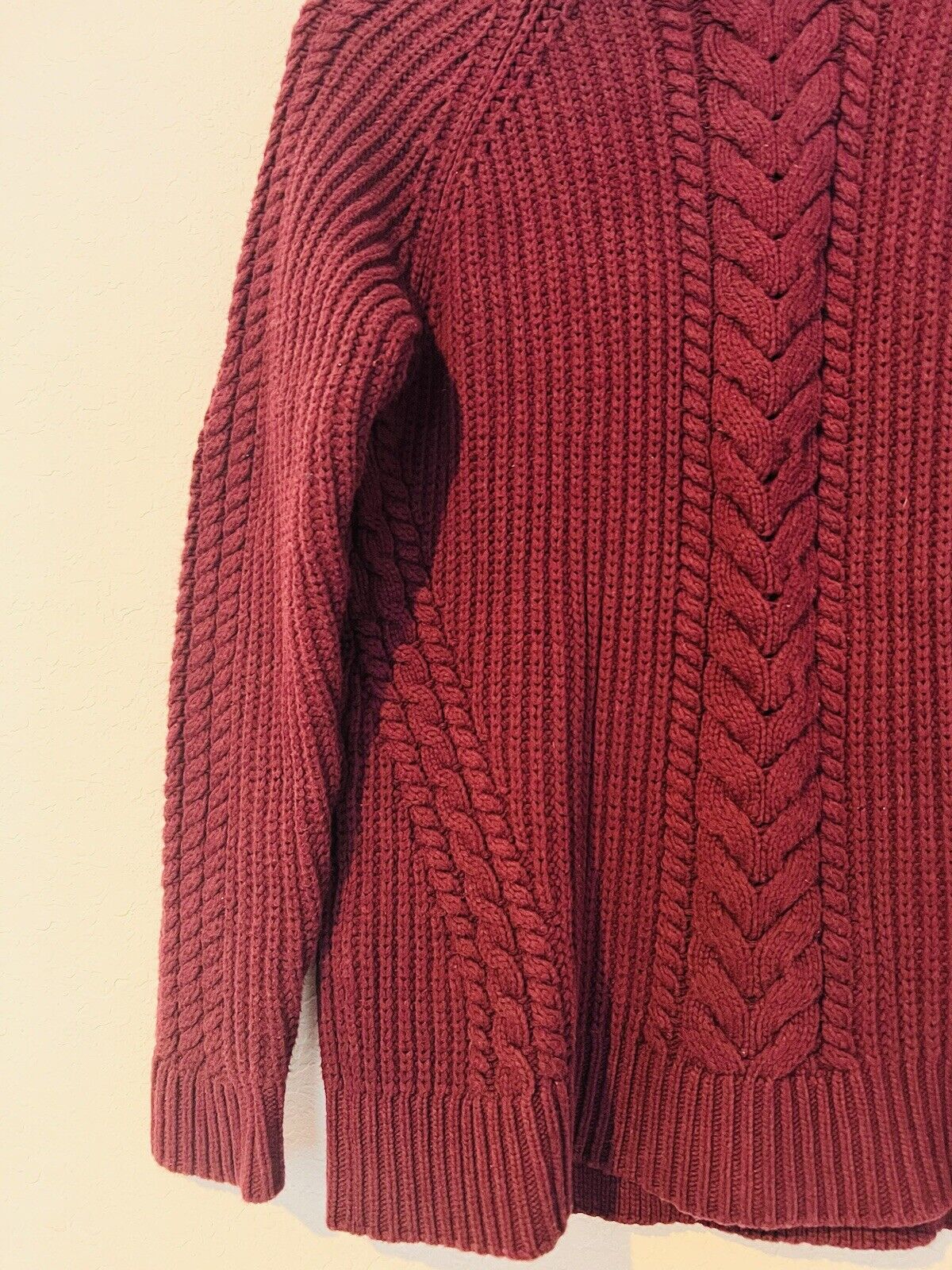 LULULEMON Bring The Cozy Home Cable Knit Oversized Burgundy Sweater