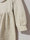 JANIE AND JACK Woven Girls Dress Sz 7 Heavy Knit Gold Detail Faux Fur Easter