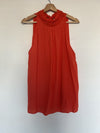 Diane Von Furstenberg Dove Orange Silk Top Blouse Size L