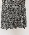 TALBOTS Black/White Spotted Print Ruffle Tiered Skirt Sz M Causal Midi
