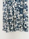 ORVIS 100% Linen Floral Maxi Skirt Sz 12 Blue Zip Closure Cottagecore Boho
