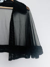 Betsey Johnson Sheer Floral Flower 3D Trim Detail Cape Sz S Whimsigoth