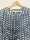 TALBOTS Embroidered Geometric Top Sz S Short Split Sleeve Tie Detail V-Neck Boho
