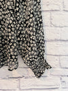 ANN TAYLOR Floral Smock Ruffle Blouse Sz P Small Ditsy Flower Workwear Career