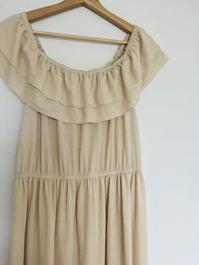 Anna-Kaci OffThe Shoulder Maxi Dress Sz XXL Double Ruffle Stretchy Western Boho