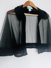 Betsey Johnson Sheer Floral Flower 3D Trim Detail Cape Sz S Whimsigoth