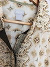 CHICOS Button Up Chiffon Blouse Sz 1 Sheer Long Sleeves Paisley Ivory Flowy