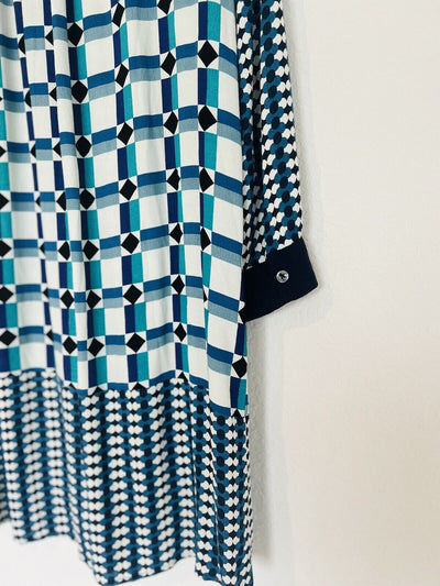MAEVE Anthropologie Mod Retro Tunic Dress Sz 8 Geometric Print Long Sleeve