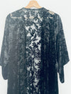 KNOX ROSE Floral Velvet Kimono Sz M/L Flocked Burnout Witchy Whimsigoth Boho