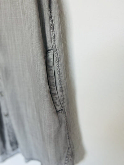 Philosophy Gray Chambray Shirt Dress Sz L Knee Length Classic Lagenlook