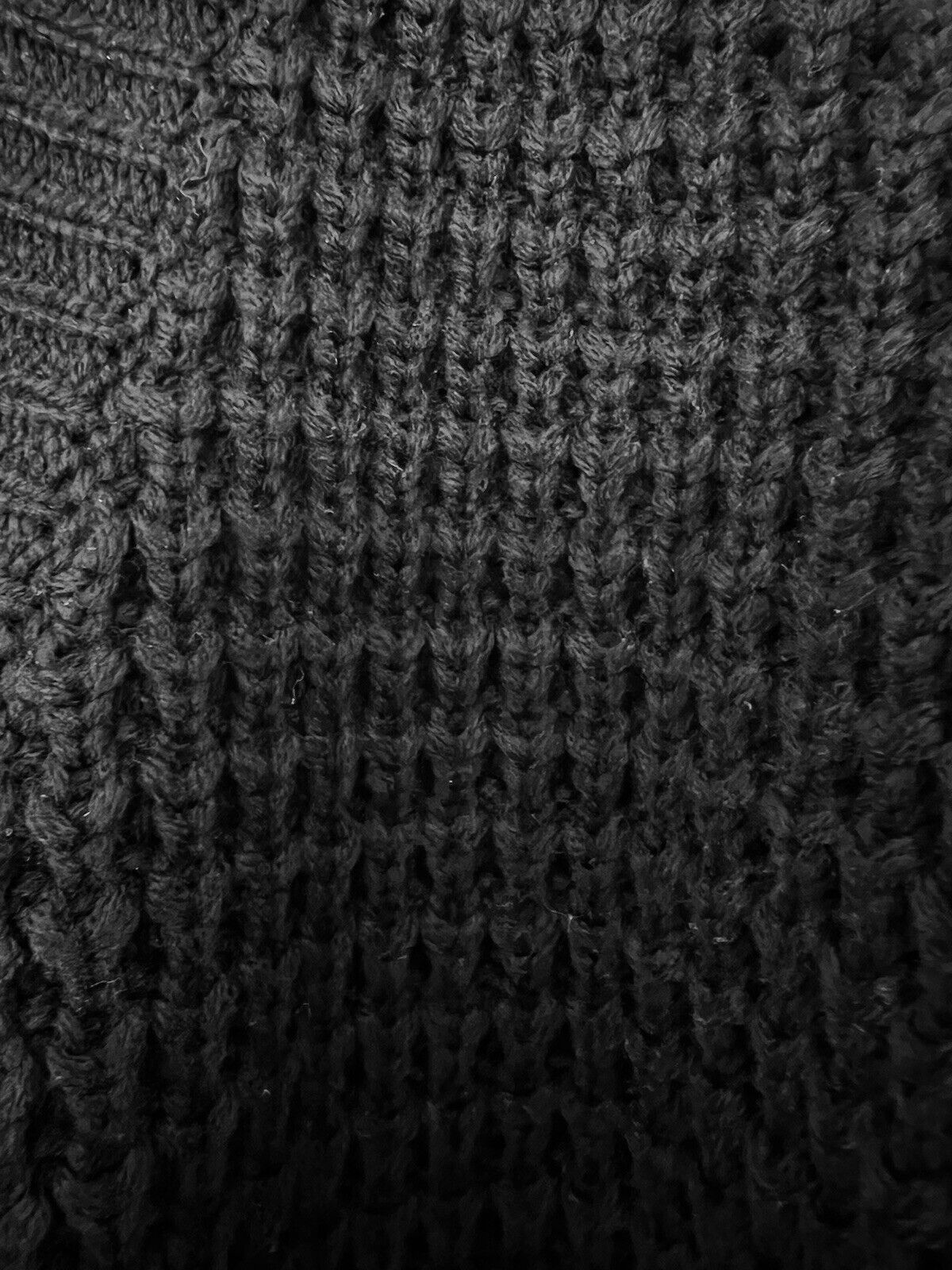 BLUENOTES Black Cardigan Sz S Open Front Chunky Open Knit Sweater Cozy Warm