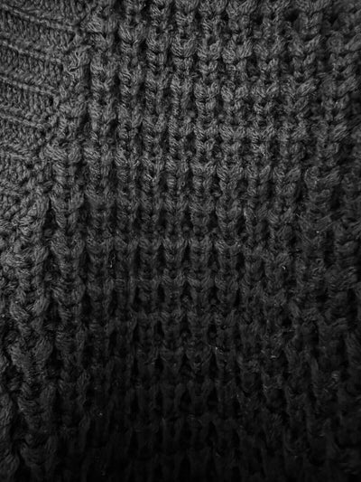 BLUENOTES Black Cardigan Sz S Open Front Chunky Open Knit Sweater Cozy Warm