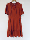 Knox Rose Midi Dress Sz L Pumpkin Spice Burnt Orange Vacation Boho Preppy