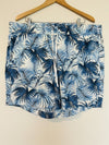 TALBOTS Women’s Sz 2X Blue White Palm Print Pull On Shorts Plus Size Vacation