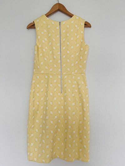THE LIMITED NWT Sheath Sleeveless Dress Sz 4  Yellow Textured Lined Coquette